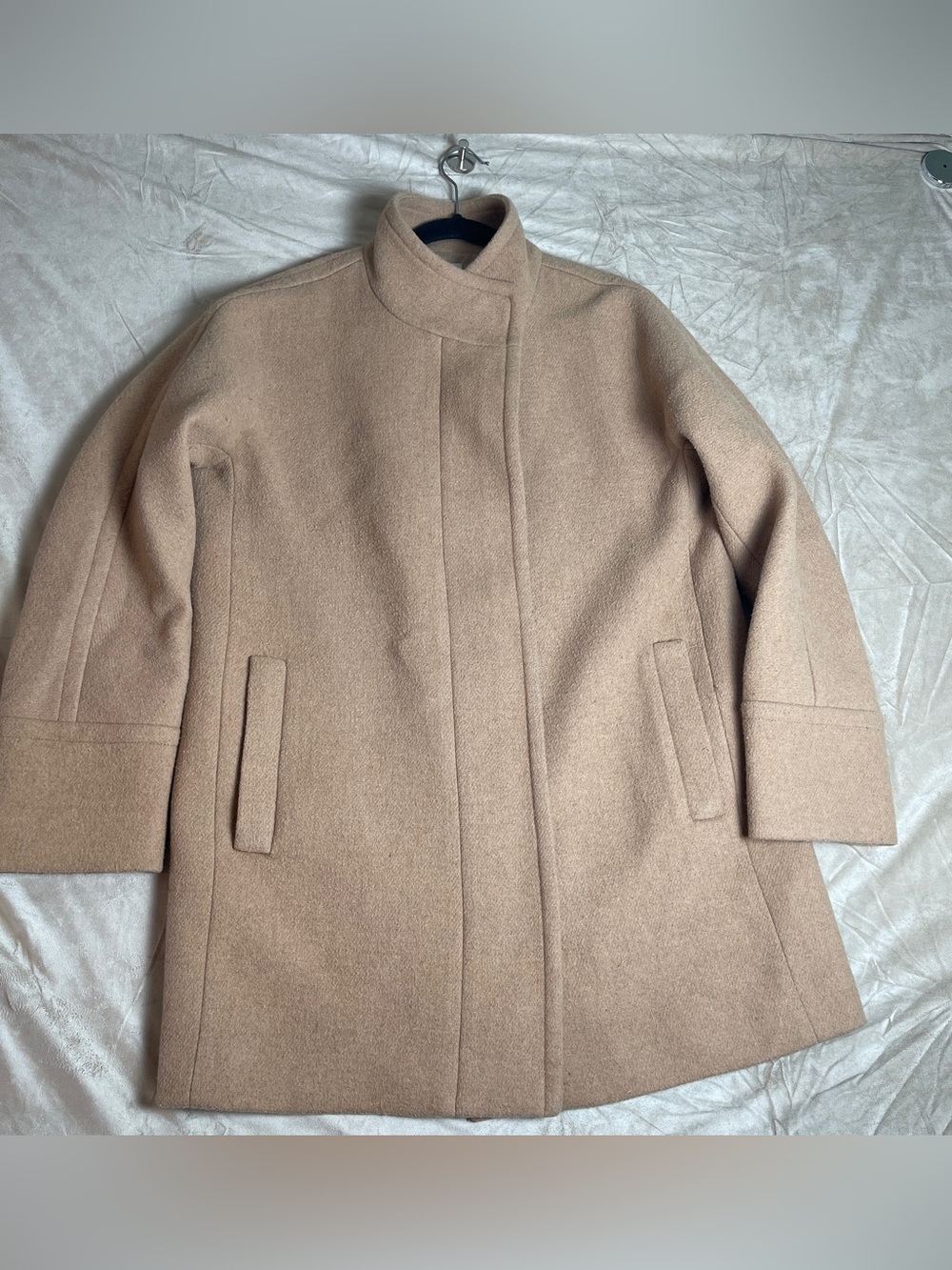 J. Crew Wool-Blend City Coat size 10 tan woman's